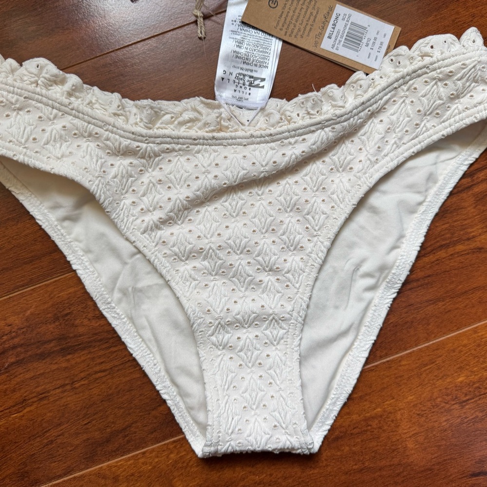 Billabong The Salty Blonde By The Seashore Bondi Bikini Bottom White Medium.